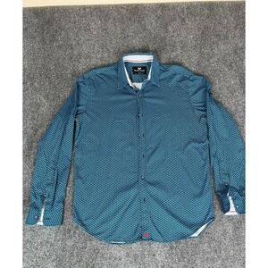 Buttercloth Shirt Mens  Purple Geometric Button Up‎ Long Sleeve Casual Size L